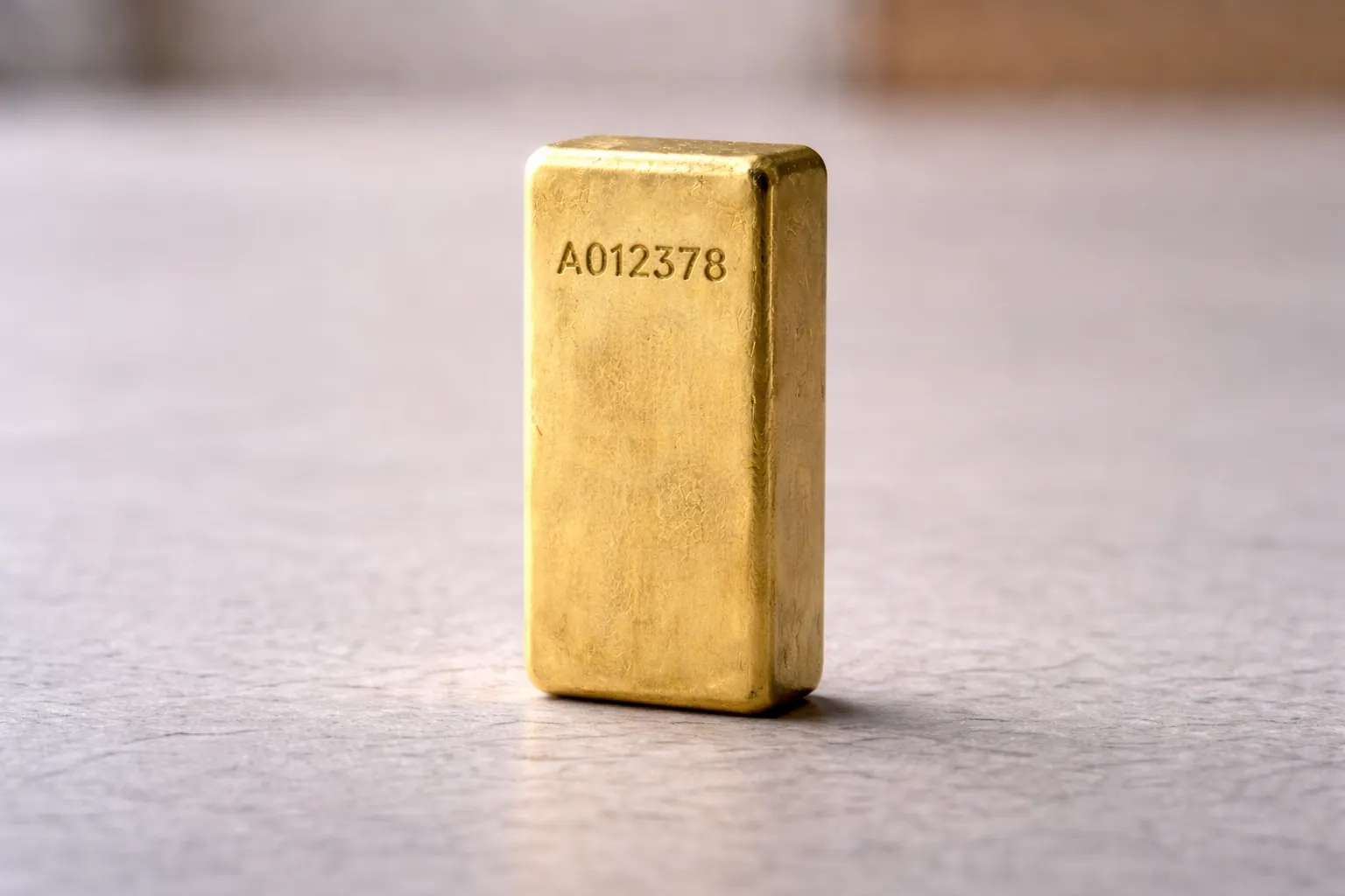 Cast goudbaar op licht beton